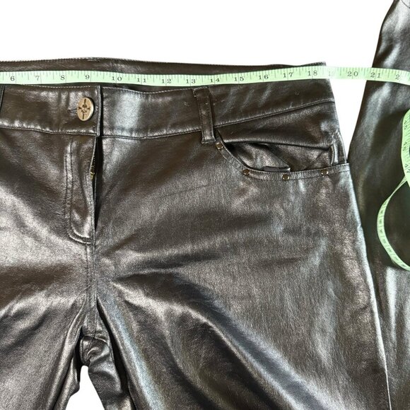 Lip‎ Service Vintage Y2K Black Pleather Goth Punk Biker Pants Womens Size 13 - Picture 9 of 11